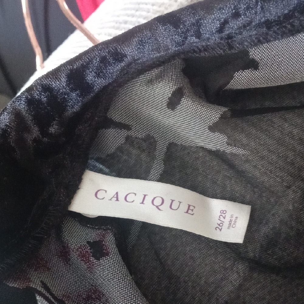 Cacique Black Sheer Lace Intimates